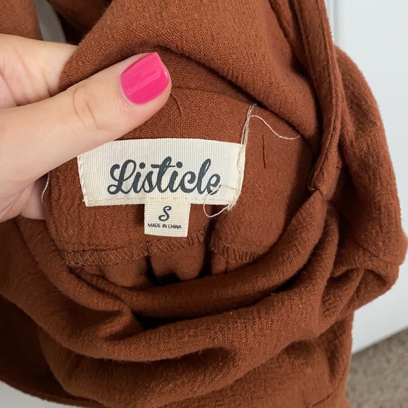 Brown Halter Romper with Optional Sash - Picture 4 of 5